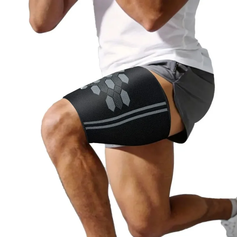 Sports Pressure Thigh Protective Leggings High Elastic Nylon Non Slip Anti Strain for Running Basketball Cycling
