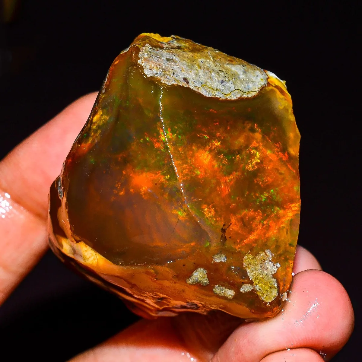 AAA+ Natural Ethiopian Welo Opal Rough 25-80CT Rainbow Flash Fire Gemstone Jewelry Making Randomly Selected One