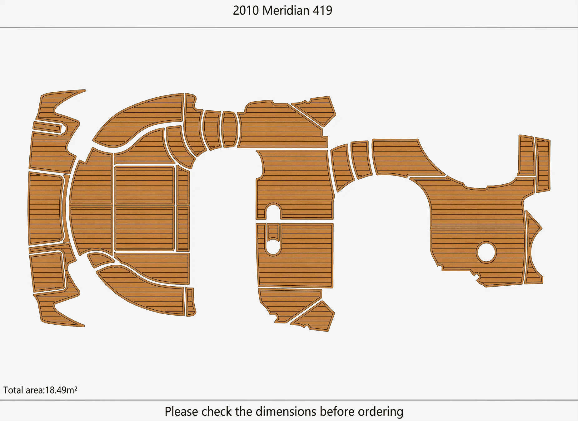 Non-Slip EVA Faux Teak Marine Mat Self-Adhesive 6mm Yacht Cockpit Pad for 2010 meridian 419 Boat Decking Easy Install