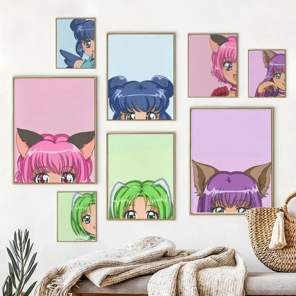 

Magical girl Tokyo M-Mew M-Mew Poster Waterproof Wall Art Sticker For Bar Living Room Vintage Decor High Quality Print Gift