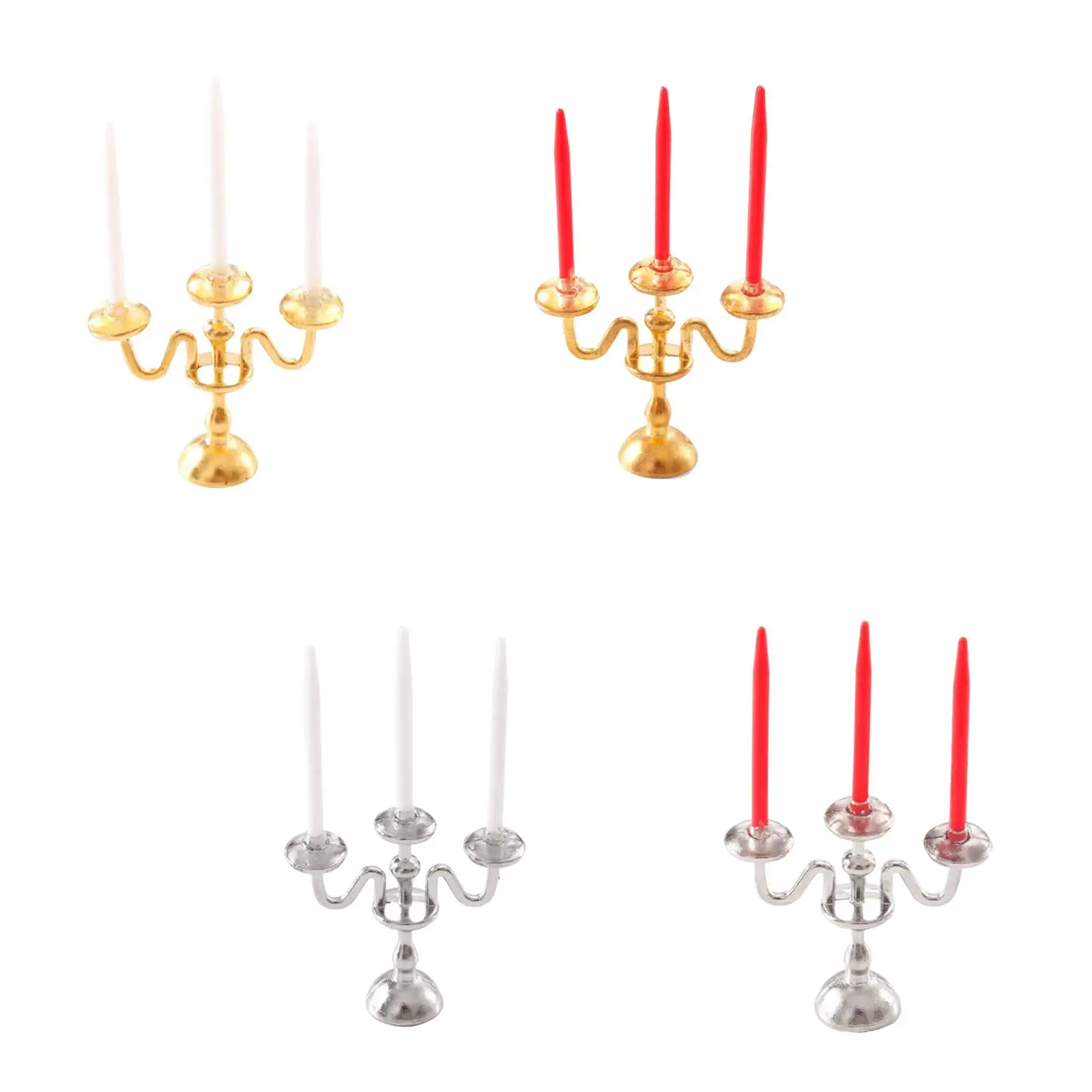 1/12 casa de bonecas castiçal em miniatura bonito casa de boneca castiçal candelabros ornamento para sala estar mesa peça central