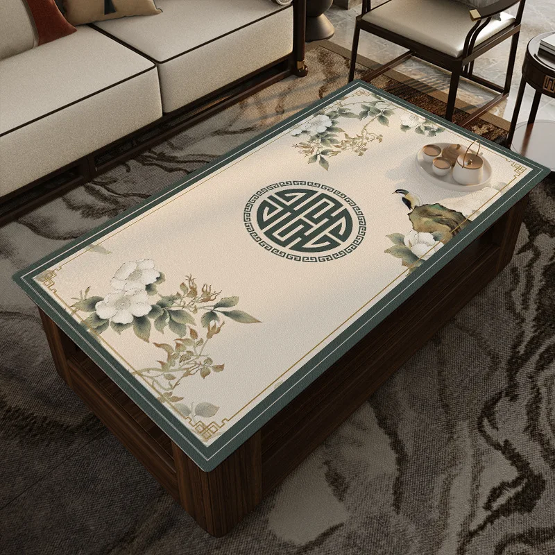 Chinese tablecloth Classical Chinese style living room household waterproof oil -proof tea -free tea table