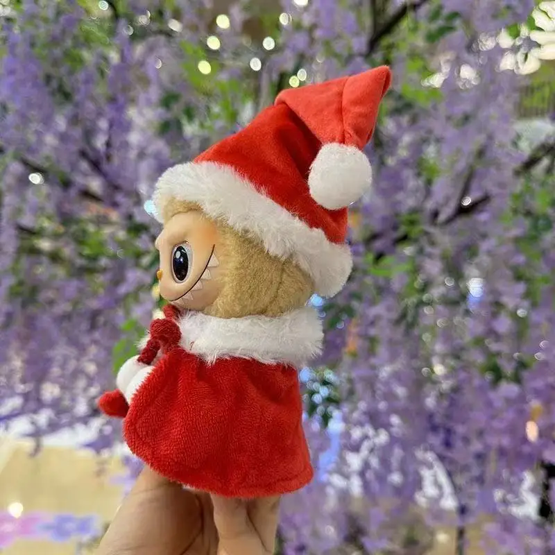 

17cm Mini Plush Doll'S Clothes Outfit Accessories For Labubu Idol V1 V2 Christmas Cookie Man Sweater Hat Clothing New Year Gift