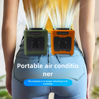 Portable Outdoor Waist Hanging Fan With LED Light 20000mAh Large Capacity Power Bank 5-Speed Strong Airflow Cooling Fan