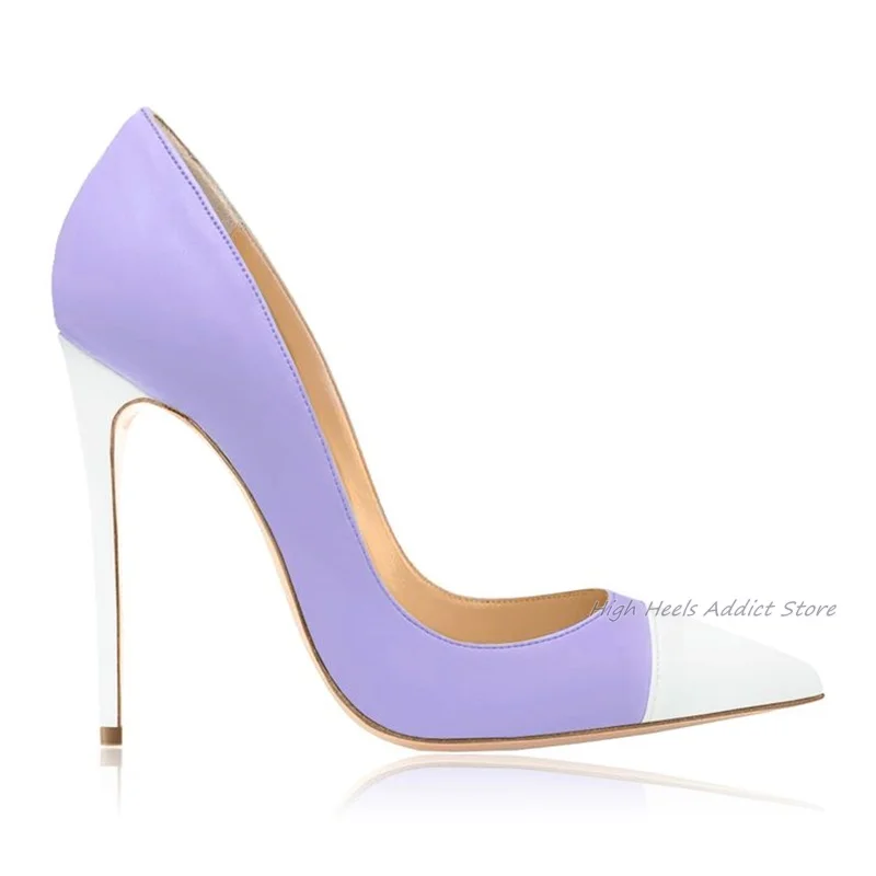 Sexy Mixed Colors Pumps Women Pointed Toe Shallow Stilettos Leather High Heels 2024 Designer Big Size Party Office Dress Shoes