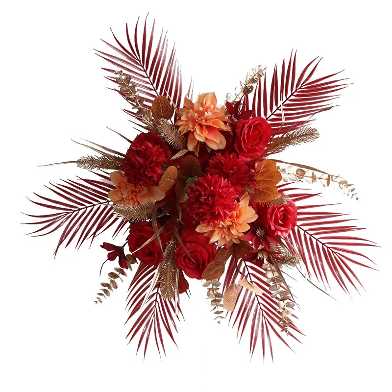 Chinese wedding road leading peony flower point background hanging flower arch floral arrangement weddingdecoration welcome flo 5