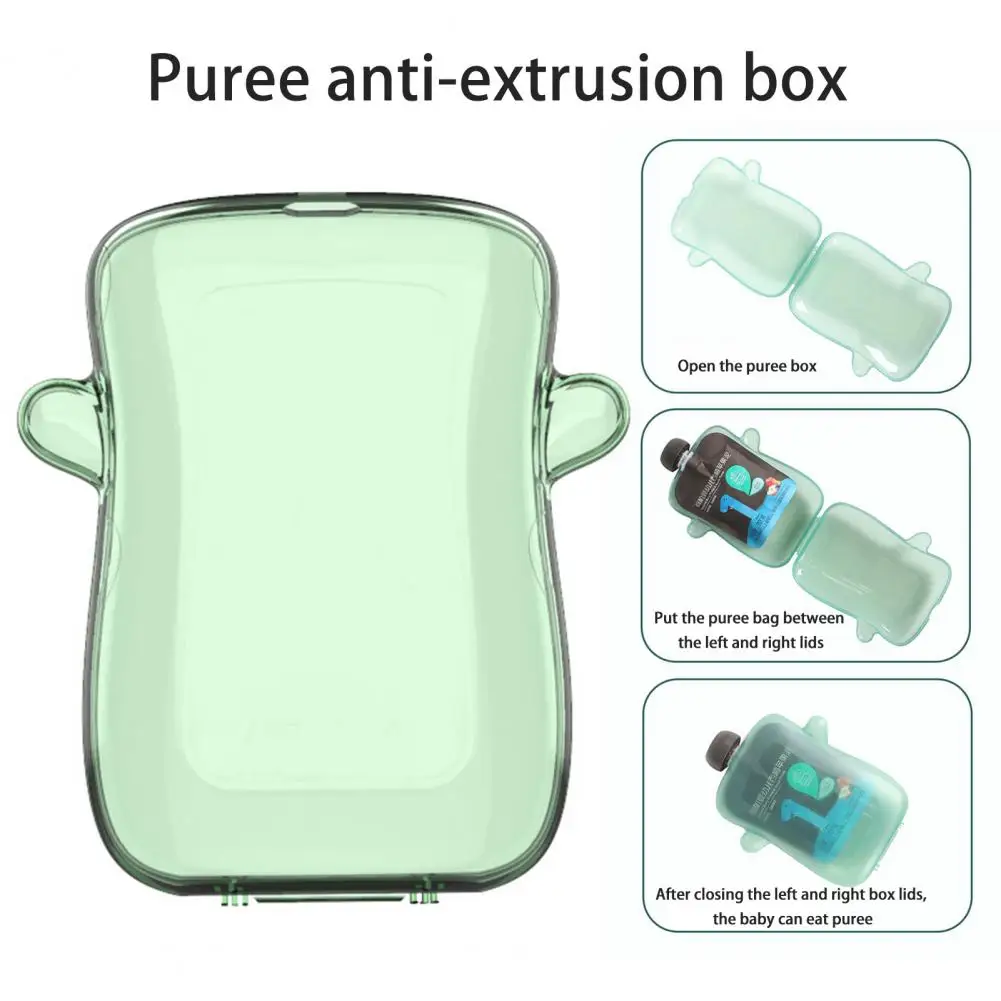 14*12cm Pouch Holder Squeeze Proof Box No Squeeze Spill Mess Food Bag Case Anti-Squeeze Outdoor Fruit Puree Juice Box Holder