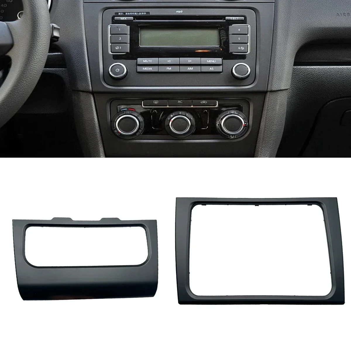 

x1/x2 Interior Dash Radio GPS Head Unit Trim AC Bezel Heater Control Panel for VW Golf 6 GTI MK6 2009-2012 5K0858061F 5K0858069