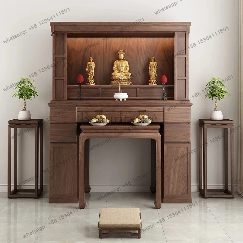 Black walnut new table incense table household Buddhist hall Gongtai Buddhist platform living room incense table Shentai