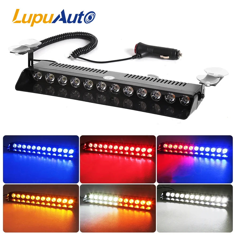 NLpearl 12V Car Light Assembly Emergency LED Strobe Light Police For Truck Red Blue Amber White LED Flasher Beacon Warning Lamp