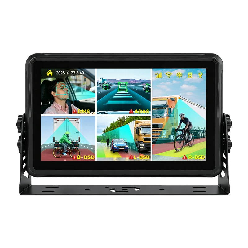 NEW 10-inch 5-channel 4G Truck/Bus Reverse Camera BSD ADAS DMS Blind Spot Monitoring System with Night View AI 1080P