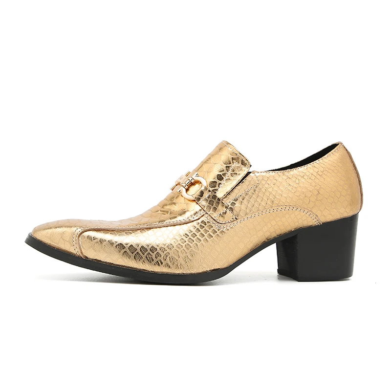 Herren-Slipper im italienischen Stil mit Krokodilmuster, hoher Absatzhöhe, aus echtem Leder, luxuriöse, formelle Schuhe für Geschäftstermine und festliche Anlässe. – Detail 5