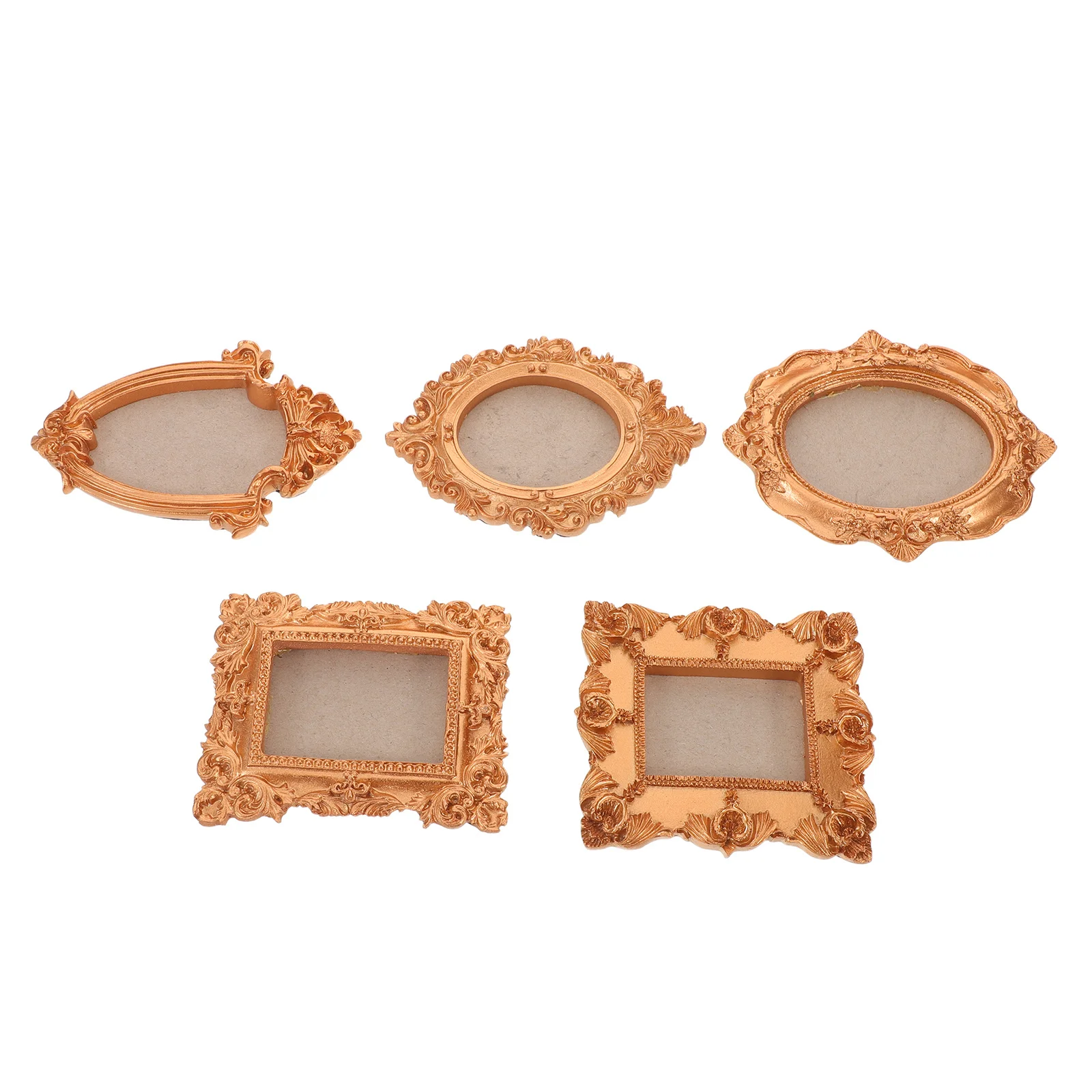 

5Pcs Magnetic Frames for Fridge Gold-Toned Vintage Photo Magnets for Refrigerator Decor Hold Dried Flower Frame