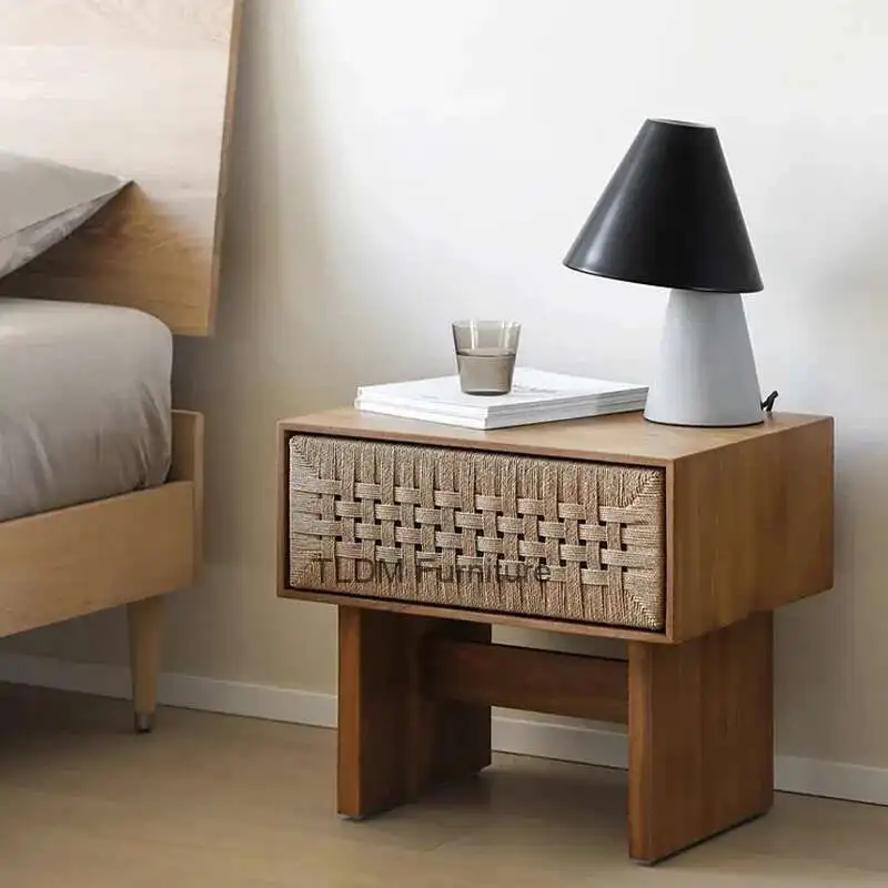 

Современная роскошная тумбочка из дерева, простая прикроватная тумбочка из ротанга для хранения, эстетичная модная камера Comodini, мебель для спальни Letto