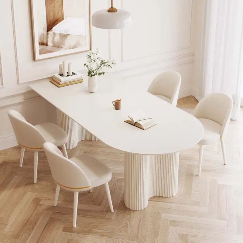 Mesa De comedor blanca para balcón, mueble minimalista japonés De lujo para Cocina, diseño moderno, Muebles para el hogar