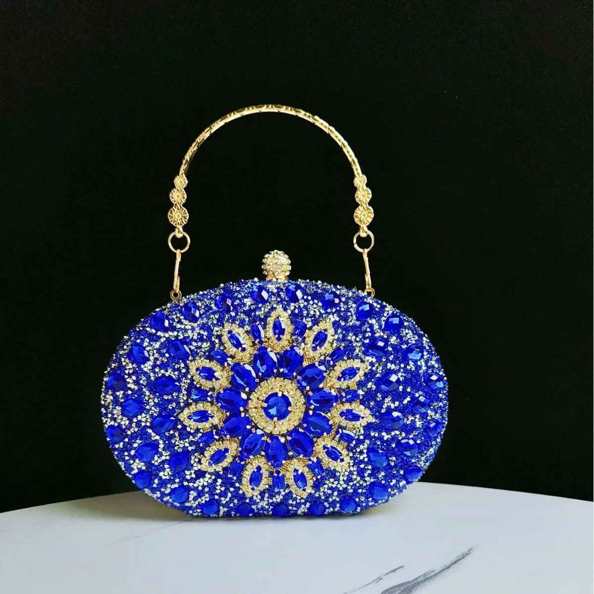 

Rhinestones Sunflower Diamonds Full Of Diamond Goose Eggs Small Clutch Bag Oblique Span Women's Bag Dress Banquet Bolsa Feminina