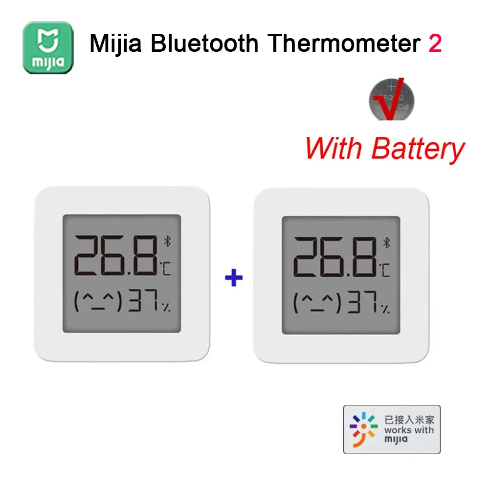 2pcs Mijia Bluetooth Thermometer 2 Wireless Smart Electric Digital Hygrometer Thermometer Work with Mijia App Termometro