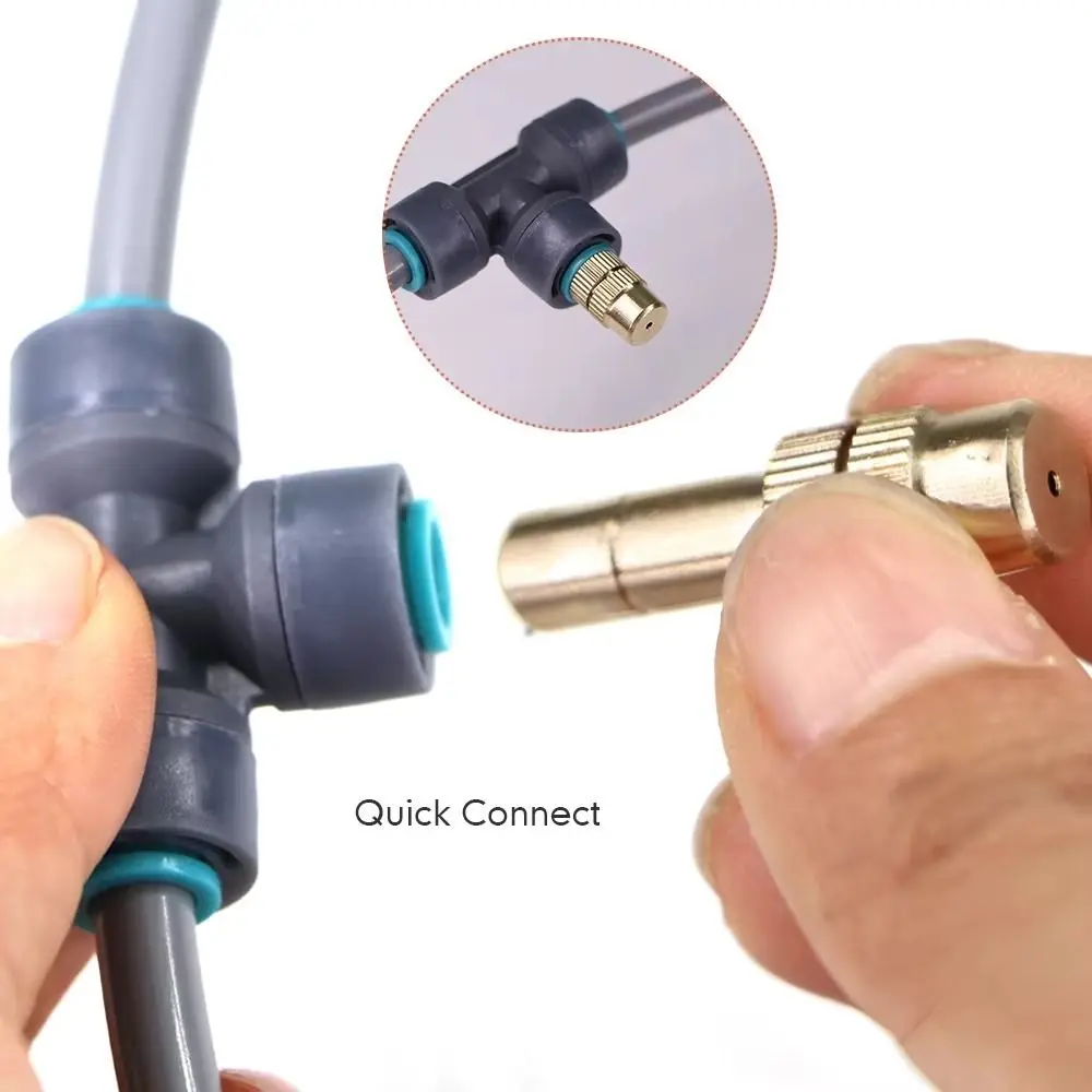 Durable OD 8mm Misting Nozzle Adjustable Low Pressure Irrigation Nozzle Brass Spray Head