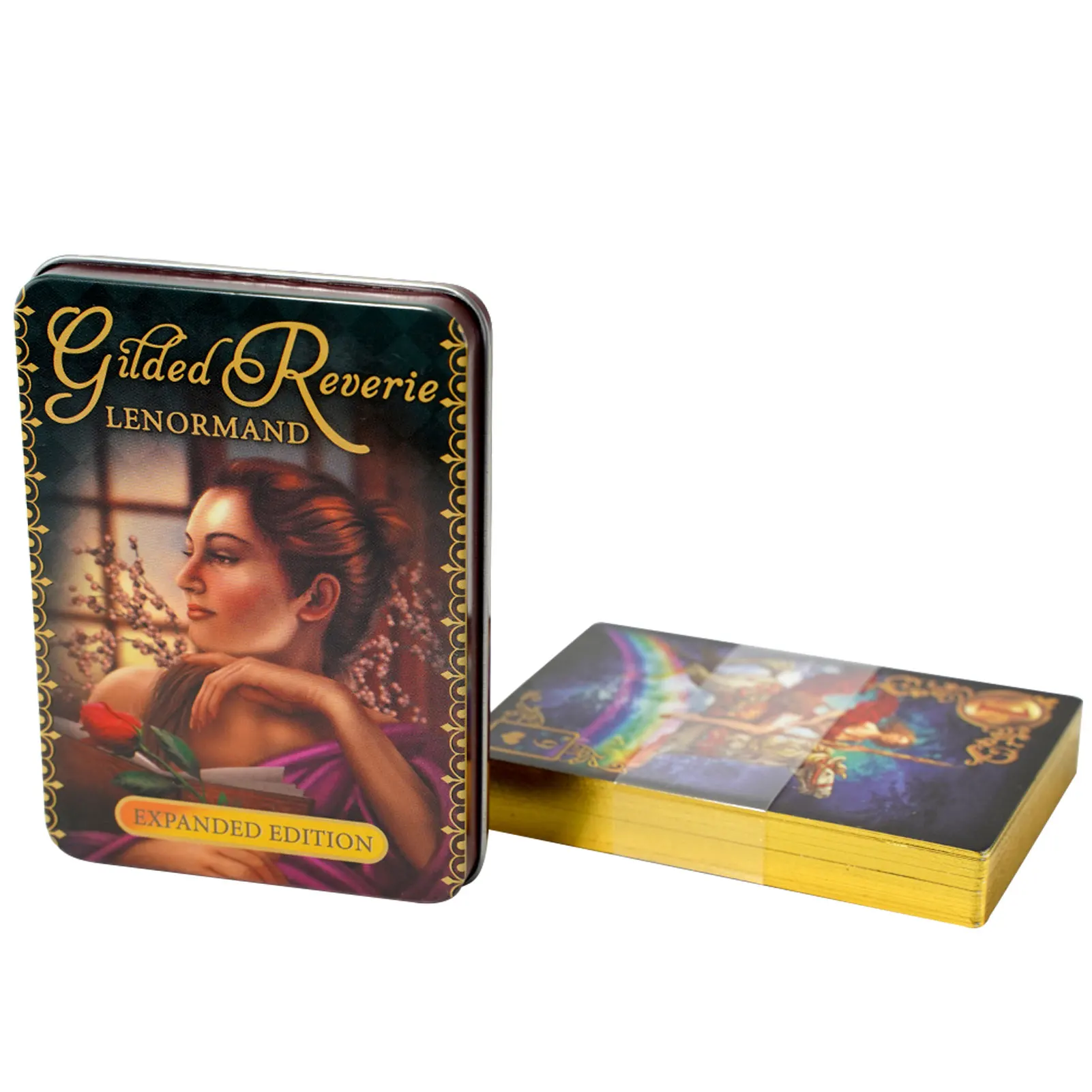 

44 Pcs Gilded Reverie Lenormand Tarot Card Iron Box Rider Tarot Card Tarot Casual Board Game Card The Romance Angels Tarot Deck