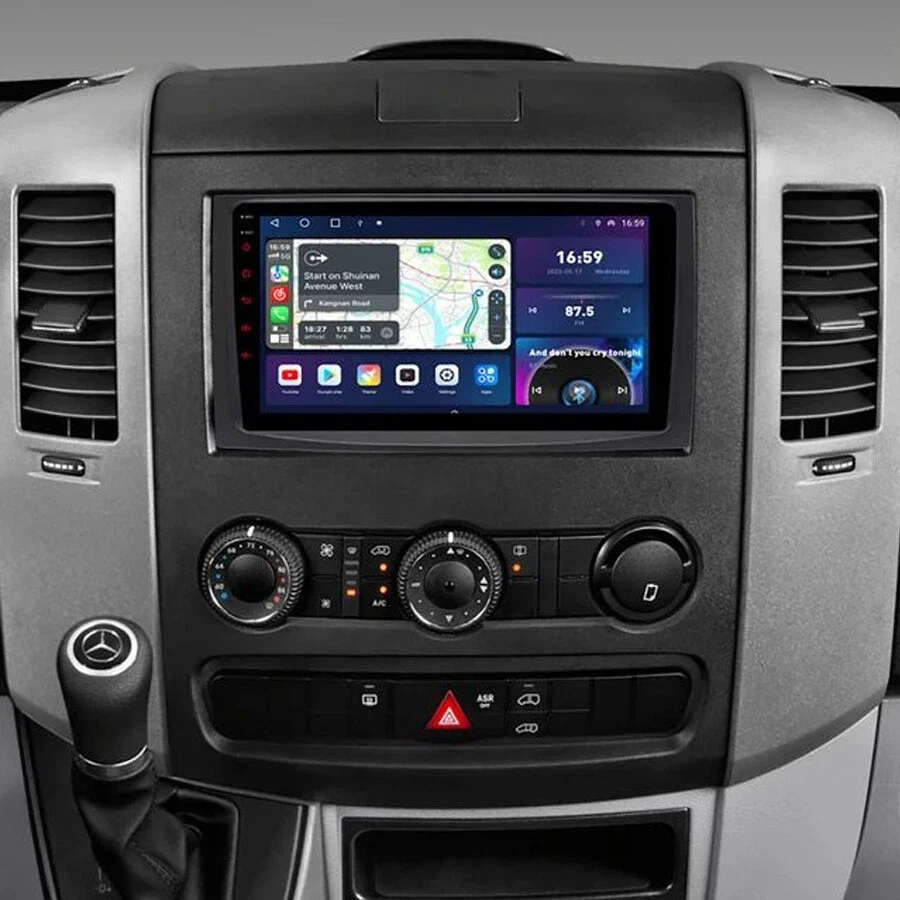 9 Zoll Android 13 für Sprinter 2006–2017 Autoradio-Radio Navi 2+32G mit Carplay Android Auto WiFi FM/RDS SWC + AHD-Backup-Kamera