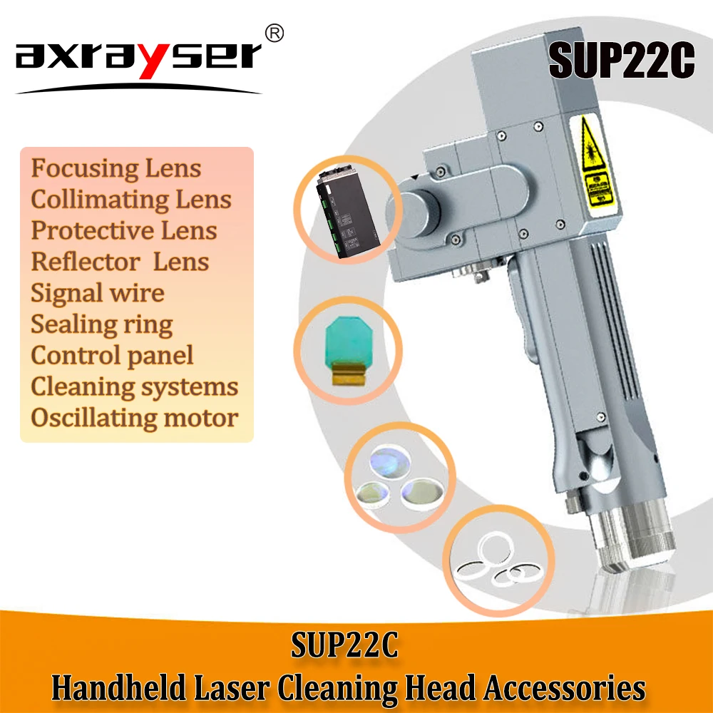 SUP22C Handheld Laser Cleaning Head Accessories Collimating/Focus Lens Protective Windows Reflector Lens Control Panel