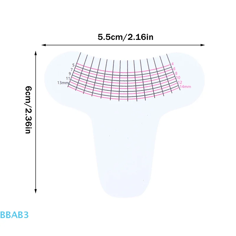 【B】10 Pcs Eyelash Length Measuring Ruler Portable Eyebrow Soft Plastic Ruler Makeup Tool Eyelash Extension Growth Accessory