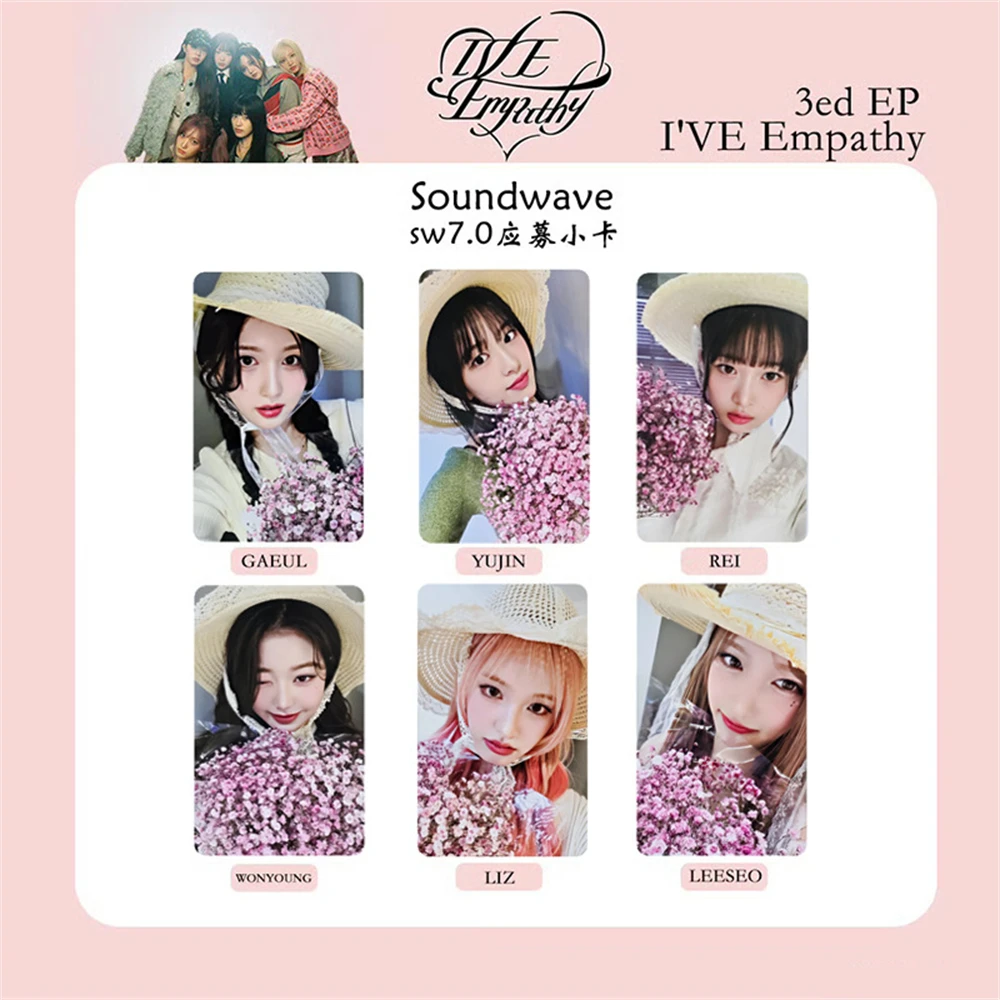 6 قطعة/المجموعة/مجموعة ألبوم KPOP IVE EMPATHY بطاقات بريدية Soundwave Photocard LEESEO WonYoung GAEUL YuJin LIZ REI بطاقات لومو على الوجهين هدية للمعجبين