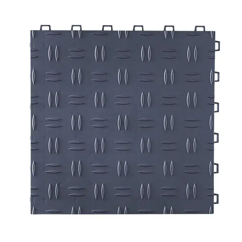 

Modular Floor Mats 12 x 12 x 0.53 inch 50 Pack For Garages Basements Repair Shops Double-Sided Texture High Load Capacity Graphite Gray Polypropylene Panel High Strength Solid Surface Snaps Connection Professional Grade Heavy Duty Covering