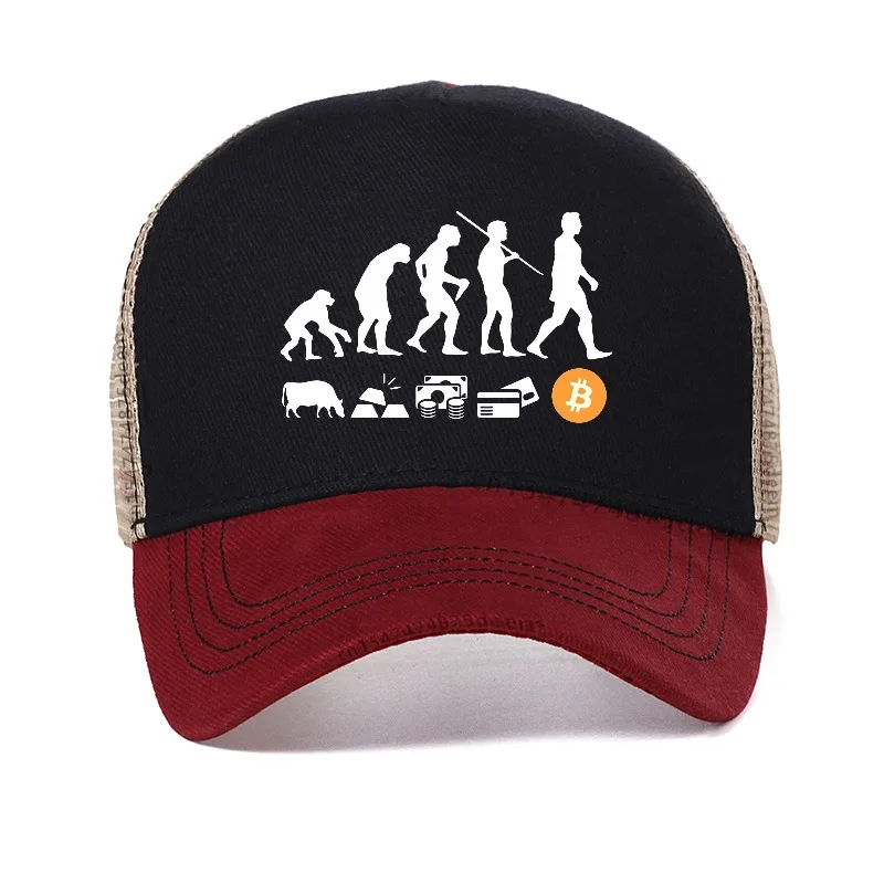 Musk Currency Evolution Same Bitcoin BTC Baseball cap fashion Coin Circle Stir Fried Bitcoin mesh breathable trucker hats