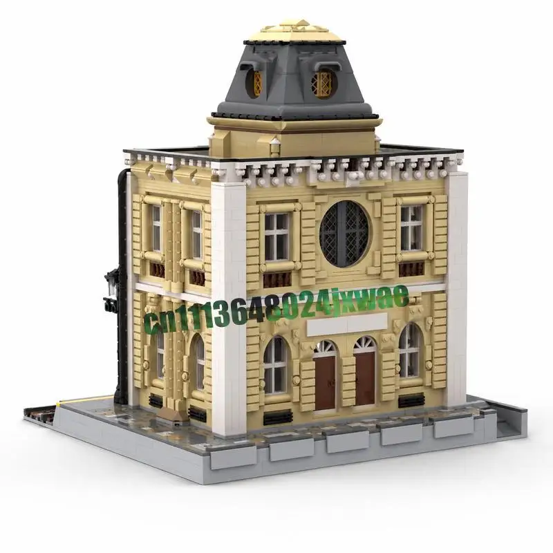 5665PCS Classic European Retro Train Station Building Street View Model Custom Building Blocks DIY Assembly Toy Collection Gifts