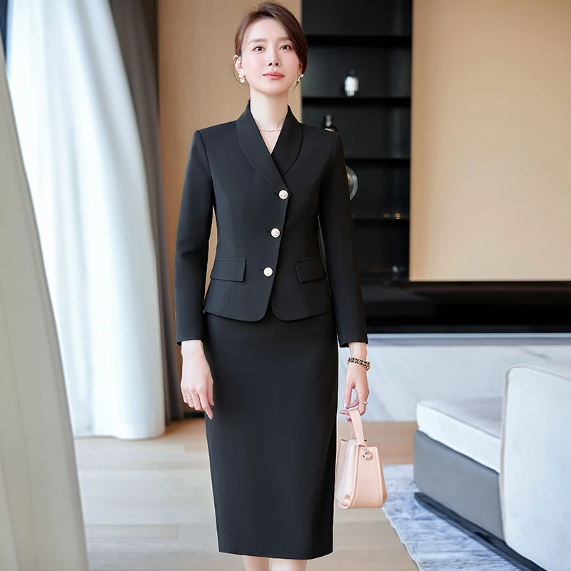 S-4XL Slim White Suit Women Blazer Set New Office Ladies Notched Single Button Blazers Elegant Trumpet Mermaid Skirt Suits