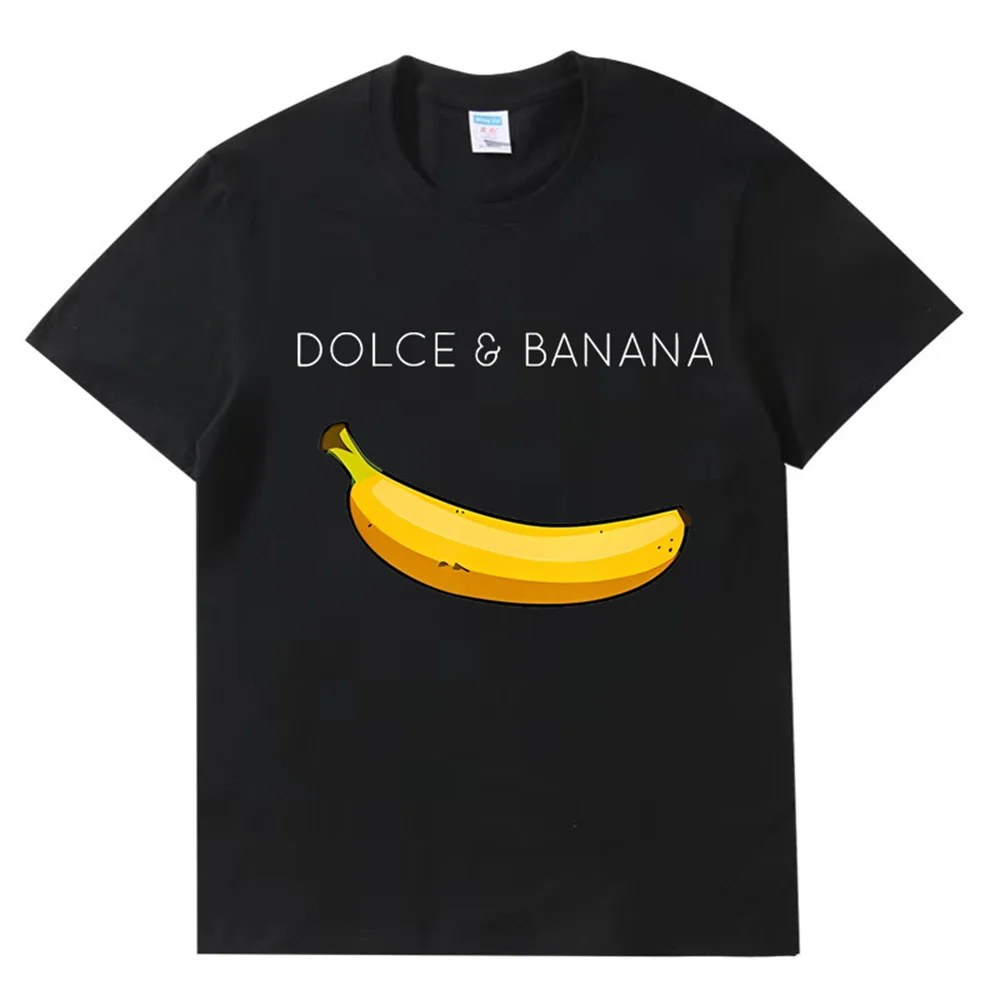 Banana Print Summer Fashion High Quality 100% cotton breathable Comfortable T-shirt Outdoor men\'s top casual fashion street wear