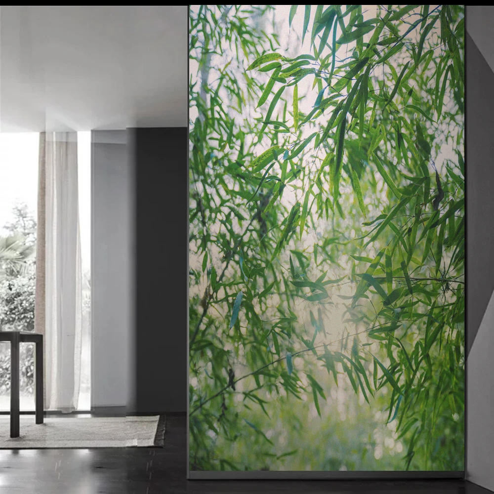 Window Privacy Film UV Blocking Heat Control Window Covering Static Cling Leaves Decorative Glass Window/Door Sticker