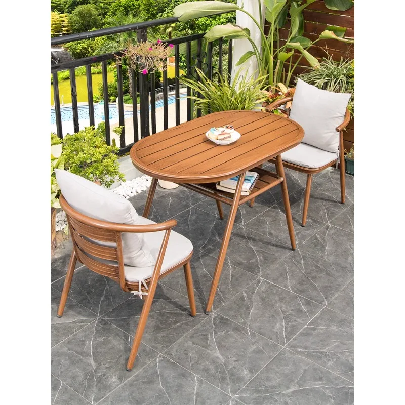 

Outdoor tables and chairs courtyard garden leisure balcony small coffee table combined storage Internet celebrity dining table a