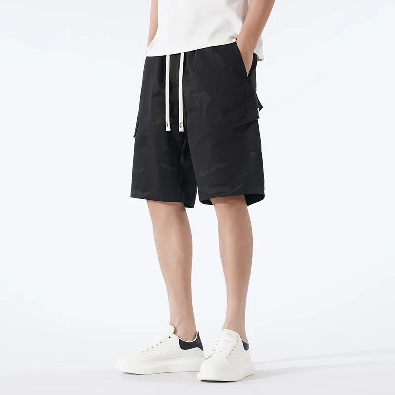 

Мужские штаны для летних тренировок в тренажерном зале, бега, езды на велосипеде, быстросохнущие дышащие спортивные шорты с завязками на талии