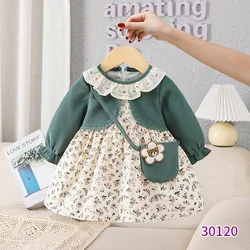 Spring Autumn Baby Girls Sweet Lace Princess Dress Children Kids Infants Flower Long Sleeve Dresses Baby Girls Cloths