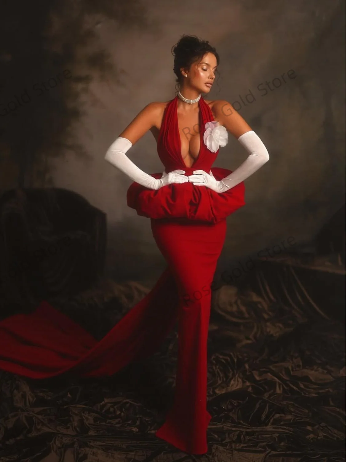 Sexy Mermaid Prom Dresses Women Halter Sleeveless Graduation Ceremony  Vestidos de Festia  Elegant Pleats Party Gowns