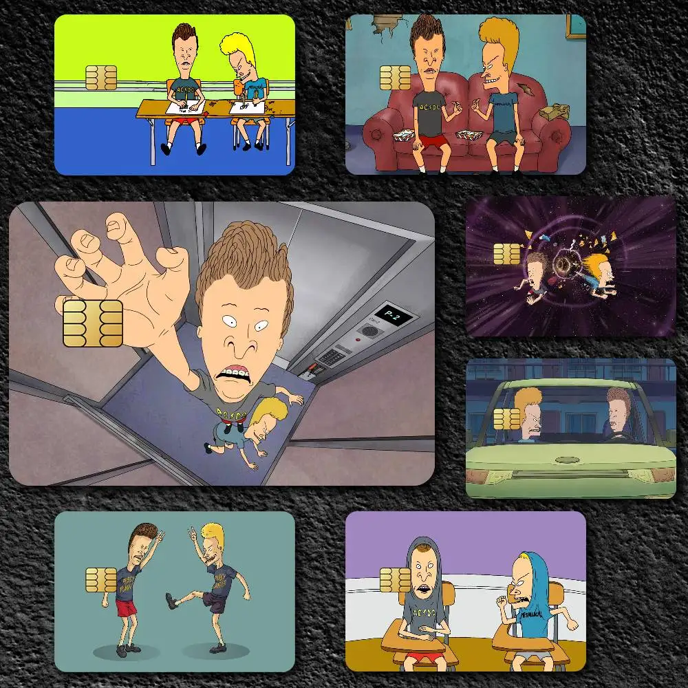 Cartoon B-Beavis and B-Butt-head Credit Card Skin Stickers for Bank Card Bus Metro Card Sticker Waterproof Gift
