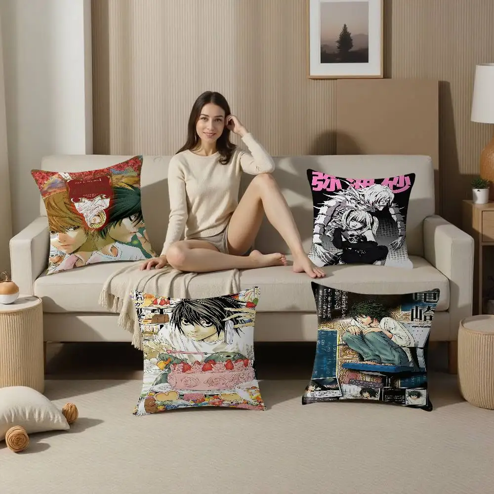 

Hot Anime Death Note Cushion Cover Car Throw Pillow Case For Sofa Car Christmas Gift 40x40cm 45x45cm