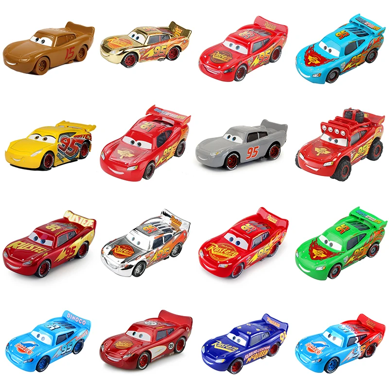 Disney Pixar Cars 3 2 Lightning McQueen n. ° 95, coches de juguete de carreras, 1:55, vehículo fundido a presión, juguetes de aleación para niños,