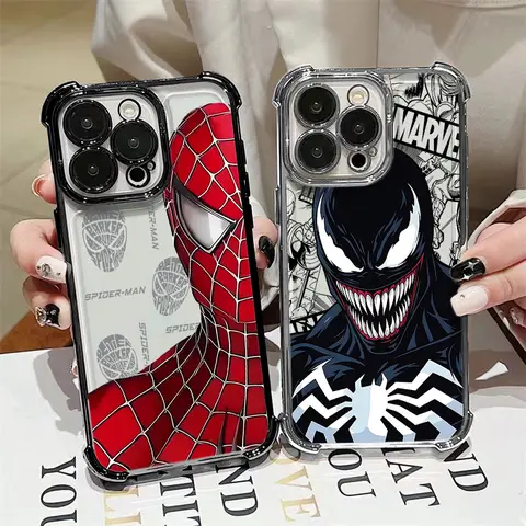 Cool Spiders mans Plating Phone Case For Xiaomi 15T 15 14 13 Poco M7 F7 F4 F5 X7 X6 X5 X3 Pro Ultra 4G 5G Anti Fall Airbag