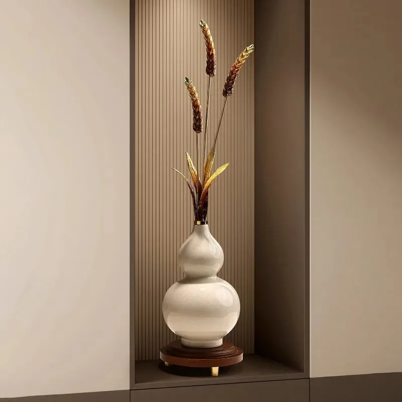 New Chinese-style wheat ear gourd entrance entrance niche decoration ornament TV cabinet Bogu rack decoration housewarming gift