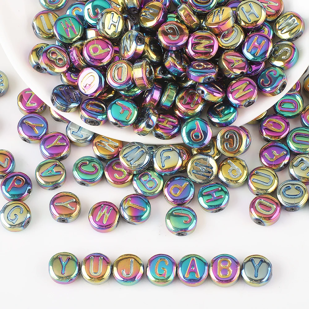 100 Pcs/Lot 10mm Crystal Glass Round Beads Random Mixed Letter A-Z for DIY Making Handmade Necklace Bracelet Jewelry Accessories
