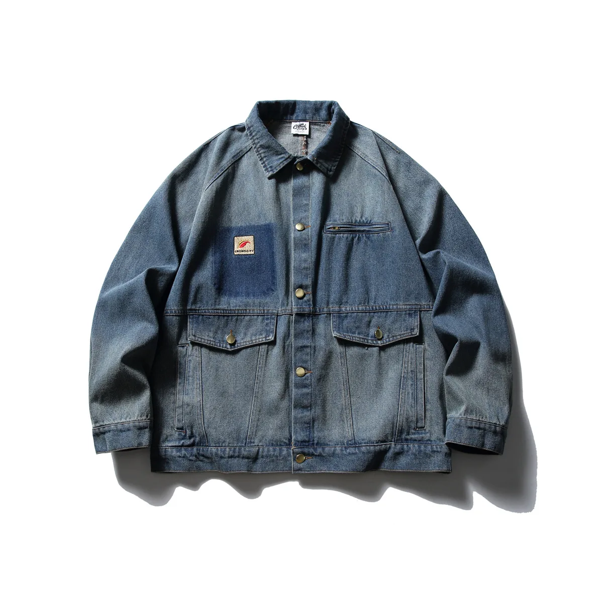 

Japanese Kapital Vintage Retro Washed Trendy Brand Loose Coat Men's and Women's Casual Denim Jacket