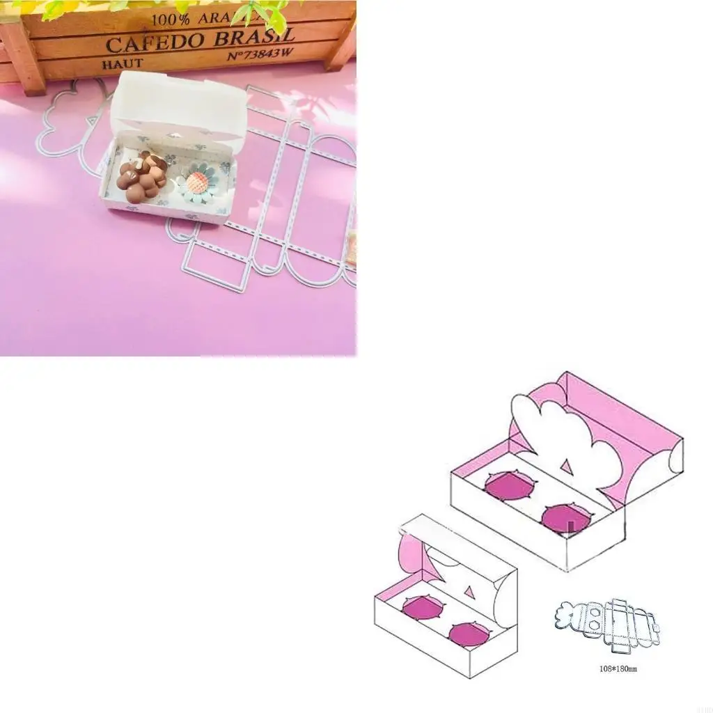 

коробка для печенья с двойным отверстием, металлические штампы для резки, трафарет, шаблон для тиснения «сделай сам»