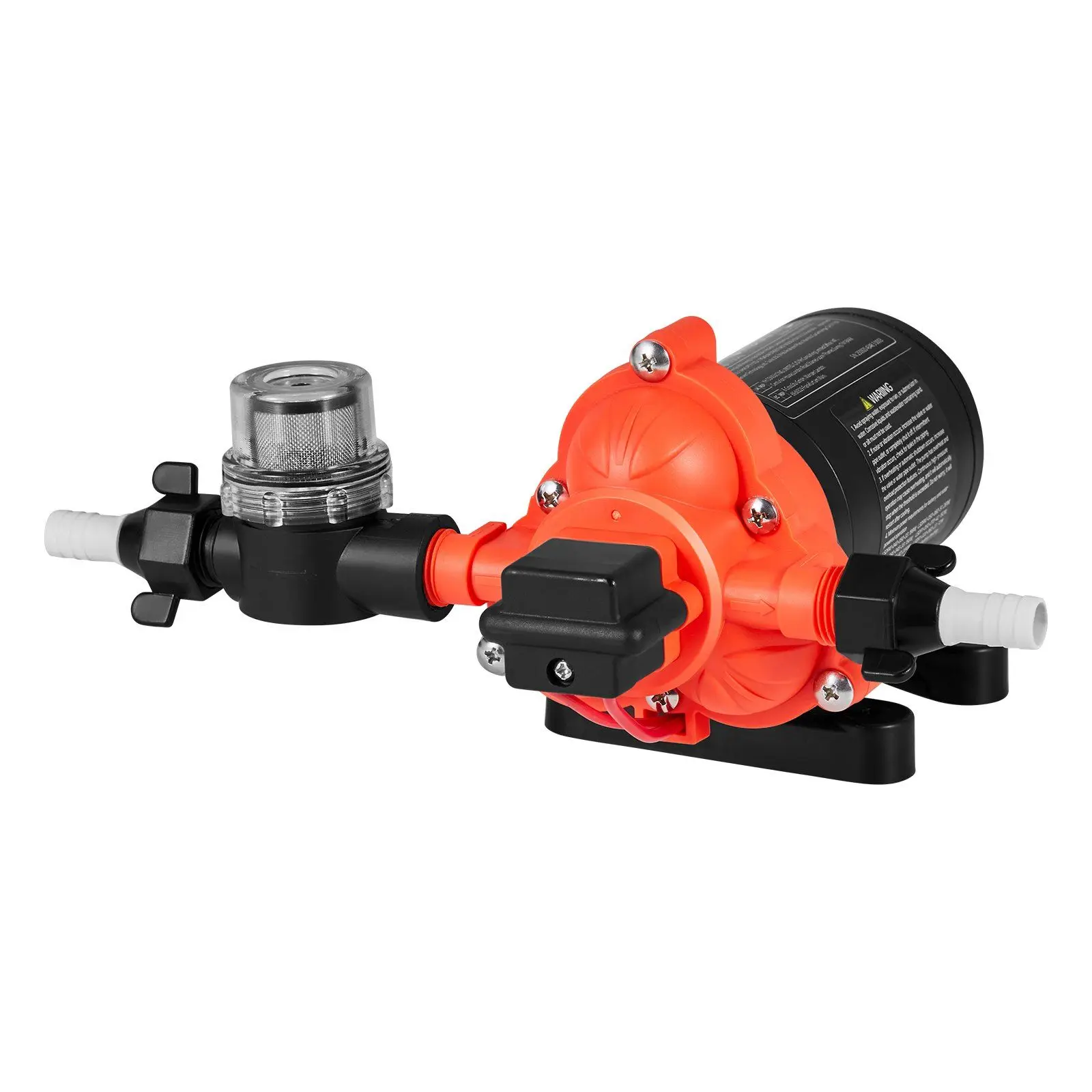 12V DC RV Water Pump 40 PSI Max 4 GPM (15.1 L/min) 3-Chamber Diaphragm Self-Priming Automatic Pressure Switch For Marine Use