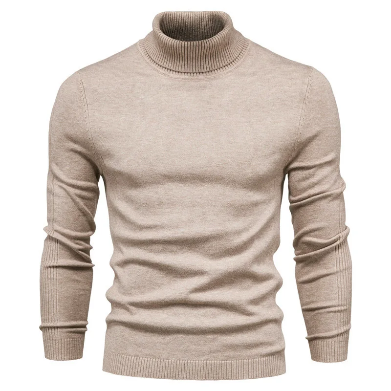 

New Winter Turtleneck Thick Men's Sweater Casual Turtle Neck Solid Color Quality Warm Slim Turtleneck Sweater for Men Pullover