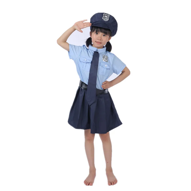Dress Up Police Uniform Girls Police Cosplay Dress Costumes Justice Heroes  Female Police Officer Suit with Whistle Baton Toy - AliExpress 200000532