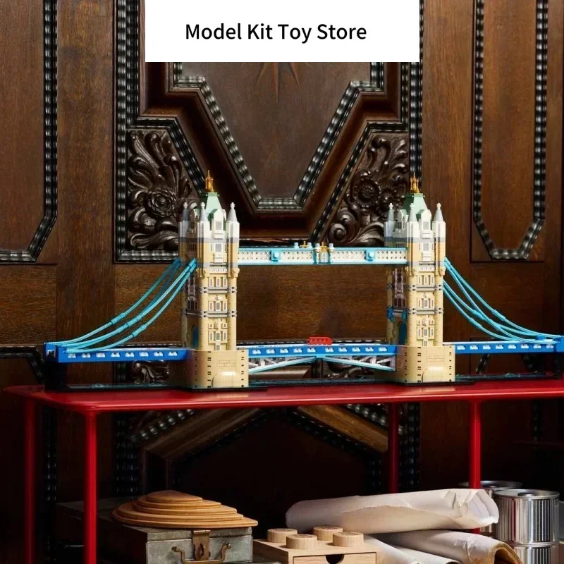 Cheapest Gothic Twin Tower Bridge Christmas Toy for Family Decor Gifts Building Blocks Bricks Drawbridge Landmark Model