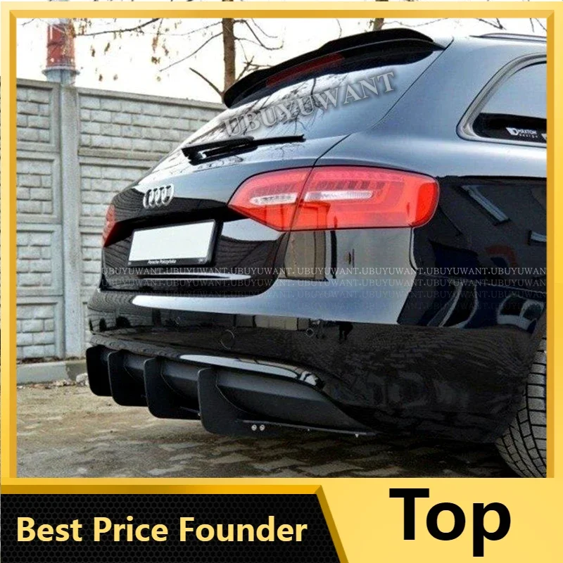 Rear Roof Lip Spoiler For Audi A4 B8 8.5 Avant / Allroad 2008 - 2016 Black / Carbon Look Car Tail Wing Decoration